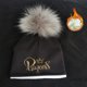 thumbnail image 1 of Gorro con pompón de cubo para bebé, gorro con letras de Príncipe, princesa dorada, a la moda, para recién nacido, 1 of 4