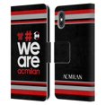 thumbnail image 1 of Head Case Designs Officially Licensed AC Milan Crest Stripes 2 Leather Book Wallet Case Cover Compatible With Apple iPhone X / iPhone XS, 1 of 1