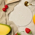 thumbnail image 3 of Round Woven Placemats Set of 4, Natural Cotton Rope Place Mats 7.1inches Boho Tablemats, Non-Slip Heat Resistant Hand Woven Chargers Plate for Dining Table, 3 of 7