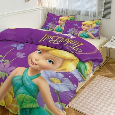 Cute Cartoom Anime Tinkerbell Bedding Sets Girls Boys Teens Comforter Sets With 2 Pillowcases, Soft Bedding Set Queen