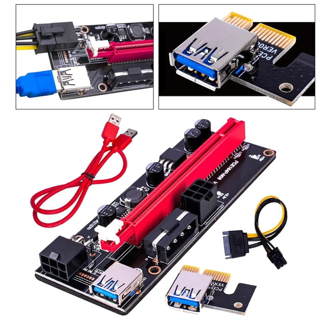Adaptador de tarjeta gráfica pcie 1X a 16X perfke Cable USB rojo módulo extensor pcie