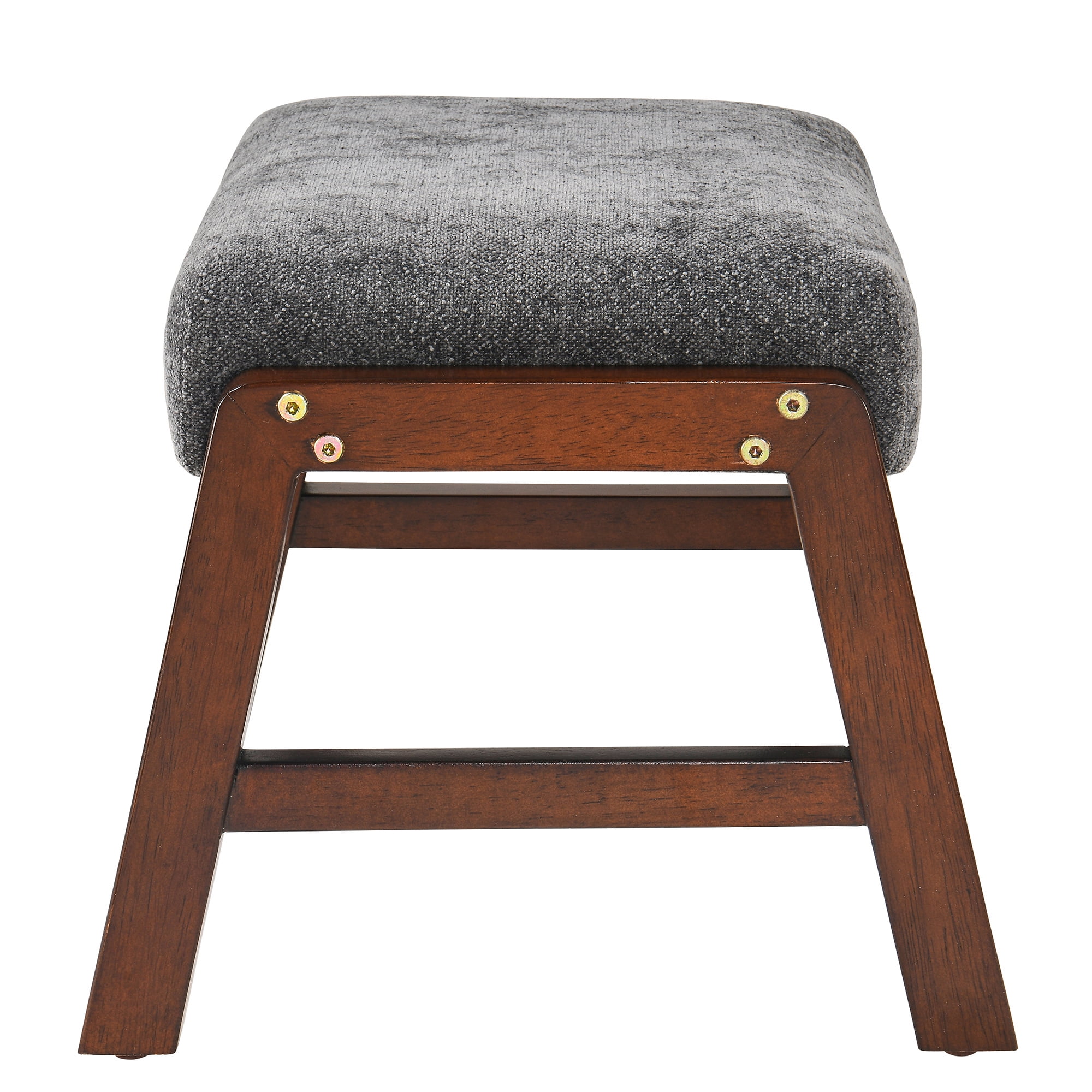 Small Footstool Ottoman, Fabric Wooden Foot Rest Ottoman with Wood Legs, Small Foot Stool Sofa Footrest Extra Seating for Living Room Entryway Office, Charcoal Grey