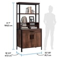 thumbnail image 4 of Sauder Briarbrook Library Bookcase Base Cabinet with Hutch Bundled Set, Barrel Oak Finish, 4 of 14