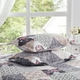 thumbnail image 2 of 3-Piece King Size Quilt Set - Gray Patchwork Bedspread Coverlet with 2 Pillow Shams, Microfiber, 2 of 6