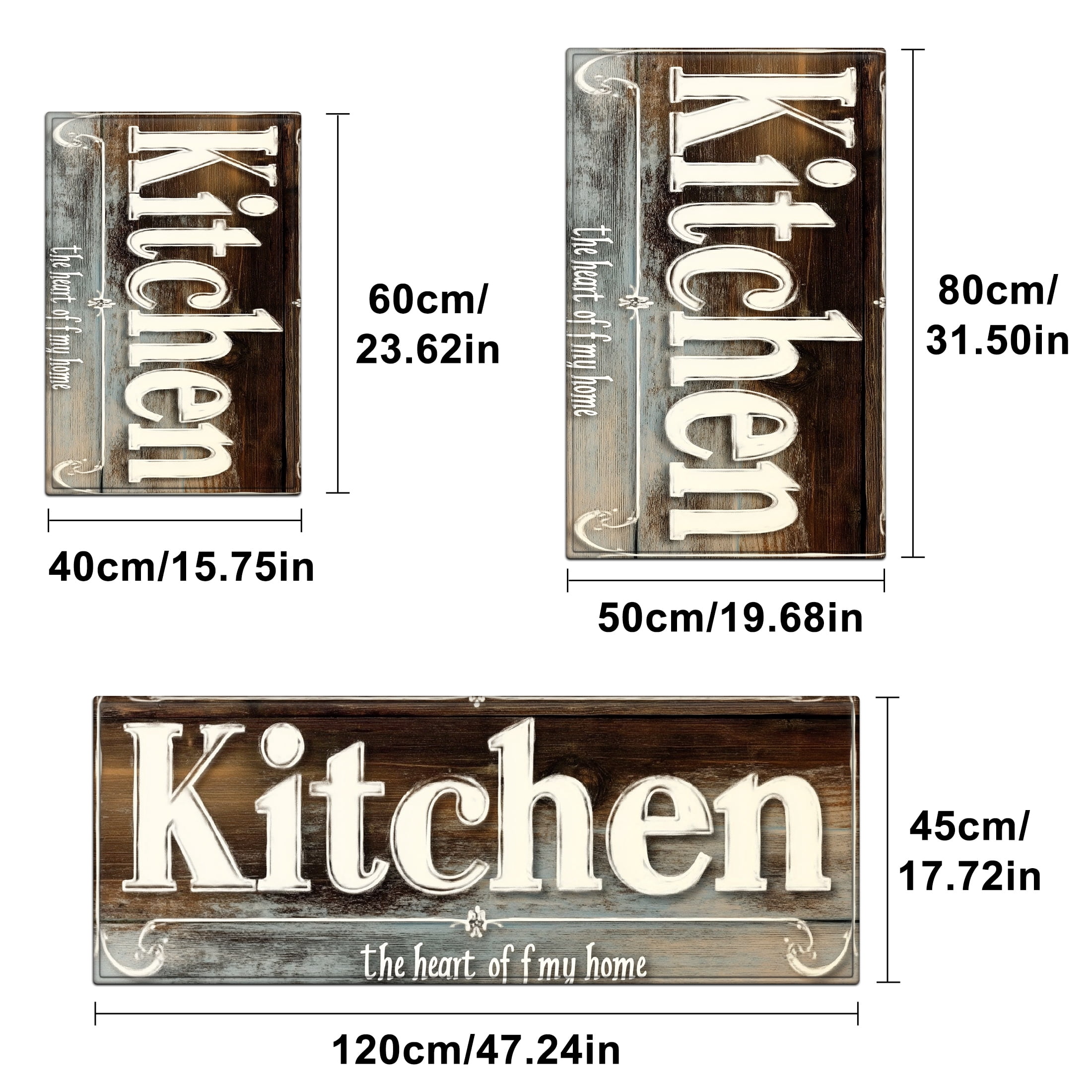 YIMEIS Fall Christmas Halloween Kitchen Mat Cushioned Anti Fatigue Kitchen Rug 47''*18'' Non Slip Kitchen Rugs and Mats Standing Desk Mat Comfort Floor Mats for Kitchen House Sink 3 Piece Set