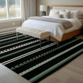 thumbnail image 4 of 5'x8' Area Rugs, Black Green White Indoor Outdoor Area Rug for Living Room Bedroom, Boho Vintage Abstract Striped Lines Washable Bathroom Rugs Kitchen Floor Carpet Mats Home Decor Aesthetic, 4 of 8