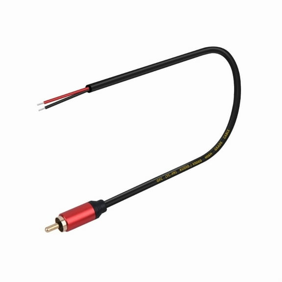 RCA Male To Bare Wire Open End Pigtail RCA Cable for Amplifier Auditory Video Device Repairs Speaker Wire 30cm