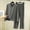 Dark Gray, variant on Women's V-Neck Loungewear Two Piece Set Loose Long Sleeve Top and Straight Leg Full Length Pants Soft Breathable Casual Pajama Set Purple