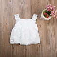 thumbnail image 6 of Douhoow Newborn Baby Girl Bodysuit Dress Jumpsuit Infant White Hollow Out Sleeveless Sunsuit, 6 of 8