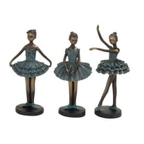 6"W, 12"H Teal Polystone Dancer Sculpture, by DecMode (3 Count)