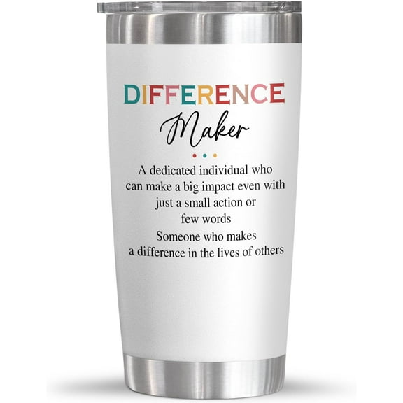 Difference Maker Gifts For Women - Christmas, Birthday Gifts For Women, Thank You Gifts For Boss, Leader, Employee Appreciation Gifts For Coworkers, Teachers - 20 Oz Stainless Steel Tumbler