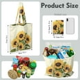 thumbnail image 2 of Sunflower Print Reusable Grocery Tote Bag – Vintage Boho Farmhouse Canvas Shopping Bag with Watercolor Floral Design, Beach, Picnic, Summer & Fall, 2 of 7