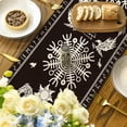 thumbnail image 4 of SM-XLHN Black Viking Tree of Life Raven Helmet of Awe Table Runner, Seasonal Kitchen Dining Table Decoration for Home Party Decor 13x72 Inch, 4 of 6