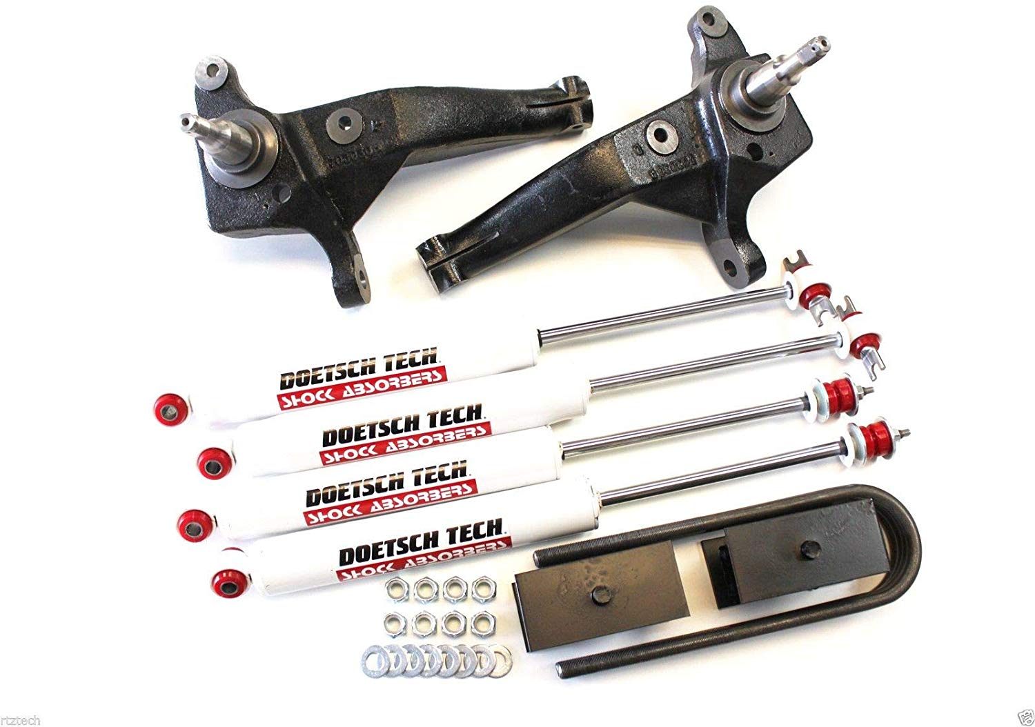 4 / 4 Lift Kit Spindles + Blocks + Rear Shocks FOR 01 - 09 Ford