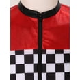 thumbnail image 5 of YONGHS Kids Boys Race Car Driver Shirt Costume Checkerboard Racing Halloween Play Role Dress Up Red 4, 5 of 7