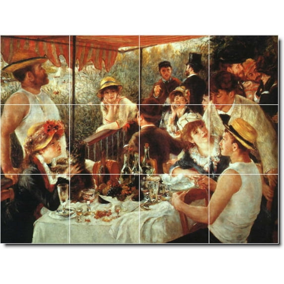 Ceramic Tile Mural-Auguste Renoir People Custom Tile Mural 11. 17" w x 12.75" h using (12) 4.25 x 4.25 ceramic tiles