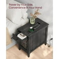 thumbnail image 7 of Side Table with Storage End Table with USB Ports and Outlets Nightstand Drawer Storage Cabinet Magazine Rack Charcoal Gray, 7 of 7