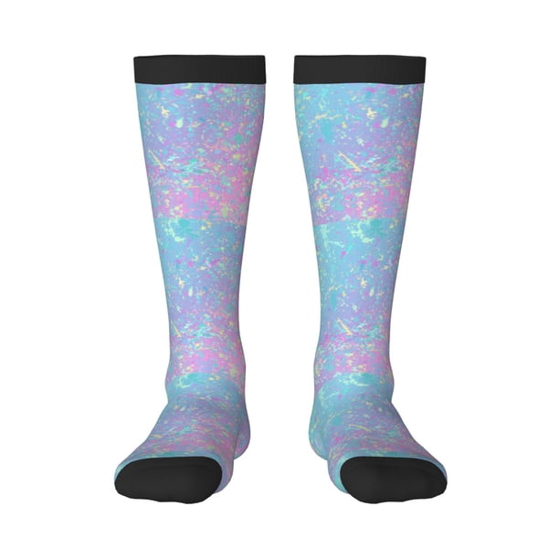 Fotbe Fantasy Gradient Calcetas Divertidas Estampadas para Hombre y Mujer, Calcetas de Algodón hasta la Rodilla para Caminar, Correr, Enfermería y Embarazo