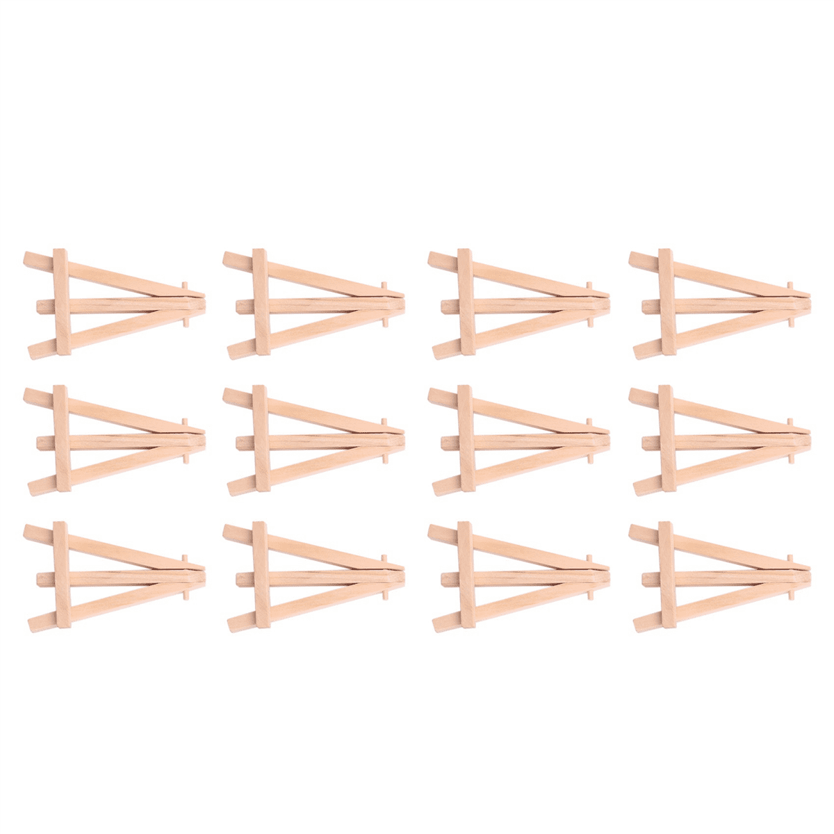 48 Pack 5 Inch Mini Wood Display Easel Natural Wooden Tripod Holder Stand for Displaying Small Canvases and Photos