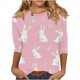 thumbnail image 3 of TaTaai Women Easter Themed Print 3/4 Sleeve Crew Neck T-Shirt Casual Pullover Top Ladies Spring Outdoor Gathering Wear Soft Breathable Non-See-Through No Fading Stylish Top Gift, 3 of 5