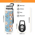 thumbnail image 3 of Dog Corgi and Flowers Sports Water Bottle Portable Travel Mug 32oz BPA Free Leak Proof Straw Transparent Tritan for Gym Yoga Cycling Camping, 3 of 7