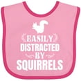 thumbnail image 3 of Inktastic Easily Distracted by Squirrels Boys or Girls Baby Bib, 3 of 4