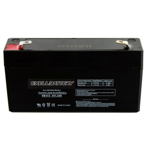 Exell 6V 1.3Ah SLA Battery Rechargeable AGM Compatible with UB613, D5731
