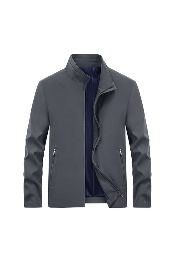 Men's Fleece Lined Jacket Waterproof Windbreaker Rain Jacket for Tactical Hiking Casual Solid Color Tops Gray 3XL