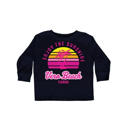 

Inktastic Summer Enjoy the Sunshine Vero Beach Florida in Pink Gift Toddler Boy or Toddler Girl Long Sleeve T-Shirt