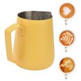 thumbnail image 4 of Jarra Para Espumar, Jarra Para Espumar Leche Diseño Integrado Profesional Limpio Resistente A Caídas Con Pico Puntiagudo Para Café Cergrey Amarillo, 4 of 8