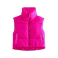 thumbnail image 2 of Blotona Women's Warm Crop Vest Zipper Up Sleeveless Waistcoat High Neck Puffer Cropped Jacket Vest Coat Outdoorwear for Winter, 2 of 4