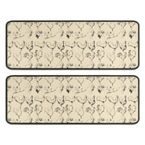 Kitchen Rugs Sets Of 2,Beige Chicken Sketch Pattern Anti Fatigue Kitchen Mat Rugs Non Slip Washable,Decorative Kitchen Floor Mats for Kitchen,Sink,Laundry,17"x47" 17"x47"