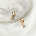 thumbnail image 2 of Yellow Gold-Plated Huggie Hoop Earrings (15mm) Round Cubic Zirconia (2 3/8 Cttw 2 of 14