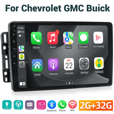 Guwzn Universal Car Stereo Radio for Chevrolet GMC 10.1" Touchscreen 2 32G Vehicle GPS Navigation Wireless CarPlay Android Auto