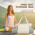 thumbnail image 3 of Bolsa de yoga con porta esterilla de yoga, bolsa de mano para pilates y bloque de yoga para mujer, bolsa de hombro de lona con bolsillo para gimnasio, oficina, 3 of 5