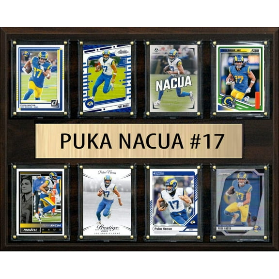 Puka Nacua LA Rams Plaque 8 Cards 2025 2024 Donruss Prizm SCORE Mosaic 12x15