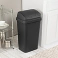 thumbnail image 5 of Sterilite 13 Gallon Swing Top Lid Wastebasket Trash Can for Kitchen, Black (16 Pack), 5 of 7