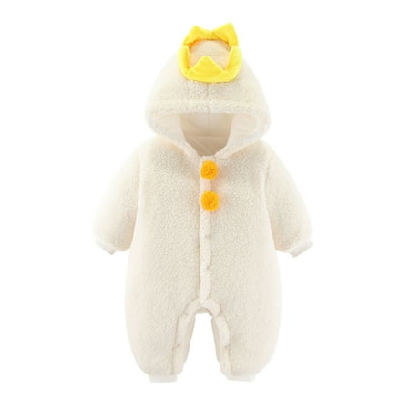

Ozmmyan Toddler Baby Boys Girls Color Plush Cute Bear Ears Winter Thick Keep Warm Jumpsuit Romper