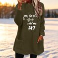 thumbnail image 5 of Ke1Clo Winter Sweaters for Women Casual Fashion Snowflake Graphic Crew Neck Long Sleeve Pullover Oversized Loose Comfy Basic Knit Tops Army Green XXXL, 5 of 6