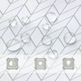 thumbnail image 6 of Chevron Shower Curtain White Beige Extra Long Geometric Herringbone 72Wx84H Inch Striped Simple Modern Classy Neutral Contemporary Decor Fabric Bathroom Set Polyester Waterproof, 6 of 6