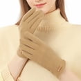 thumbnail image 4 of Gloves for Women Men Autumn Winter Warmth Retention American Color Contrast Screen Plush Thickened Plush Windproof Cold Proof Gloves D One Size, 4 of 6