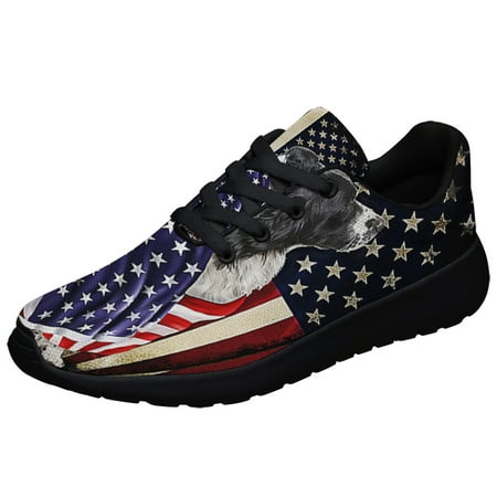 

English Springer Spaniel American flag Patriot Shoes Sneakers Black Size 7