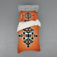thumbnail image 2 of Ambesonne Tribal Bedding Set 4 Pcs, Native Aztec Rhombus Art, Queen, Orange Black Pale Blue, 2 of 3