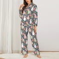 thumbnail image 6 of Rateoe Llamas Pattern Womens Pajamas Set Long Sleeve Sleepwear Button Down Nightwear Soft Cotton Pj Lounge Sets, 6 of 9
