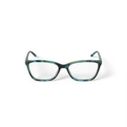Walmart Women's MC015 Jasmine Square Prescription Eyeglasses with Case, Green Tortoise