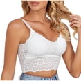 thumbnail image 5 of Sakmal Bralette Women Bras Wireless Lace Full Coverage White Comfort T-Shirt Bra for Women S, 5 of 5
