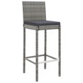 thumbnail image 3 of vidaXL 9 Piece Garden Bar Set with Cushions Grey Poly Rattan, 3 of 4