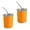 B, variant on Set Of 2 304 Stainless Steel Drinking Glasses Stackable Double Walled Cups Metal Mugs with Straw and Lid Drinkwares