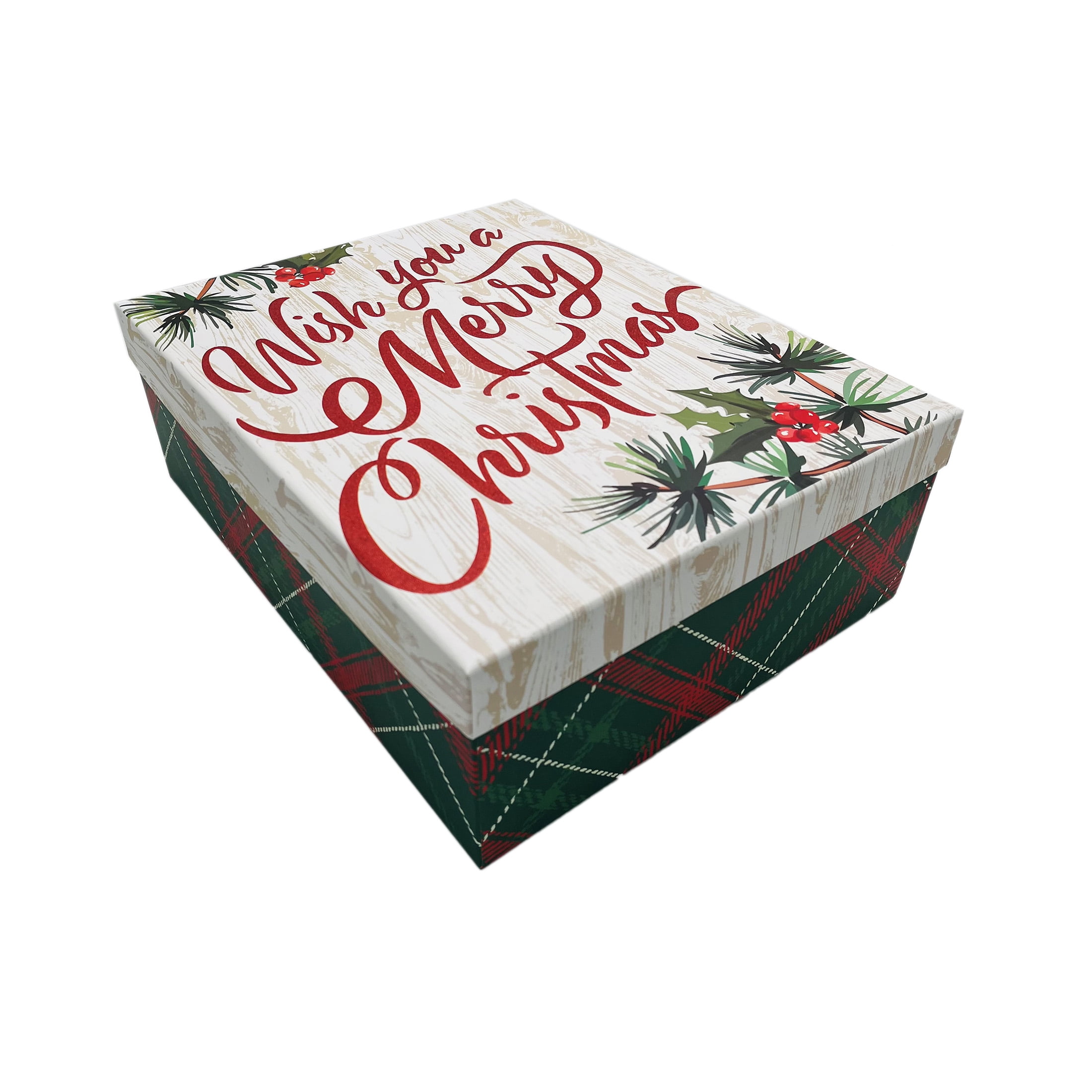 Holiday Time Christmas Jumbo Gift Box, Greetings, 14.75x11.75x 5in