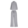 thumbnail image 5 of Bixock Two Piece Sets for Women,Loungewear Set for Women Long Sleeve Hoodie Tops Straight Wide Leg Pants Casual Warm Sets, 5 of 8